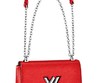 Женская красная кожаная сумка Louis Vuitton Twist MM Red