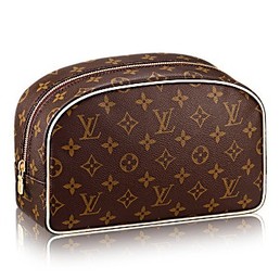 Кожаная дорожная косметичка Louis Vuitton Brown