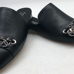 Мюли Chanel Cruise черные кожаные