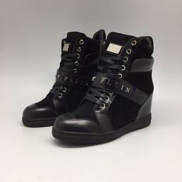 Женские осенние высокие кроссовки Philipp Plein Anniston черные