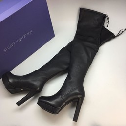 Ботфорты кожаные Stuart Weitzman черные