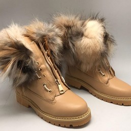Зимние Ботинки Balmain Beige High II с Мехом