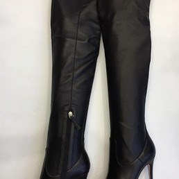 Женские кожаные ботфорты Gianvito Rossi черные