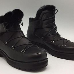 Зимние ботинки с мехом Jimmy Choo черные