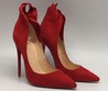 Женские замшевые красные туфли Christian Louboutin 12 см