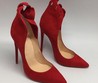 Женские замшевые красные туфли Christian Louboutin 12 см