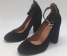 Женские летние замшевые туфли Aquazzura Firenze черные на высоком каблуке