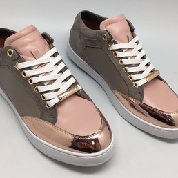 Женские летние кожаные кроссовки Jimmy Choo розовые