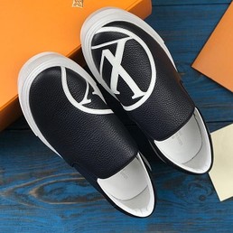 Мужские кожаные слипоны Louis Vuitton черные