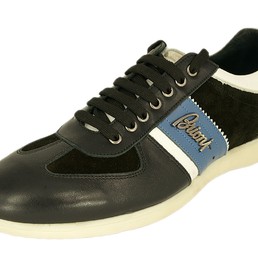 Мужские кожаные летние кроссовки Brioni черные