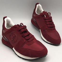 Женские замшевые кроссовки Louis Vuitton Run Away Sneakers Women бордовые