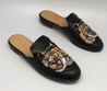 Кожаные женские мюли с тигром Gucci черные