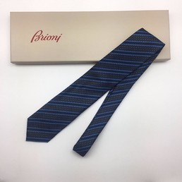 Мужской галстук Brioni 150 см синий с полосками