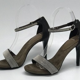 Женские замшевые босоножки Brunello Cucinelli черные с серебристым украшением