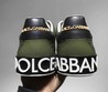 Мужские кожаные кроссовки Dolce&Gabbana зеленые с принтом