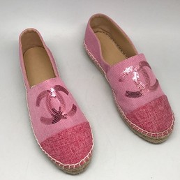 Женские эспадрильи Chanel розовые текстильные