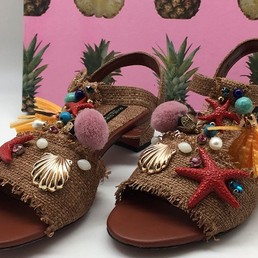 Босоножки Dolce&Gabbana плетеные с декором