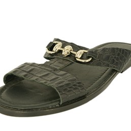 Мужские летние шлепанцы Philipp Plein Skull черные с черепом