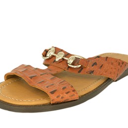 Мужские летние шлепанцы Philipp Plein Skull коричневые с черепом