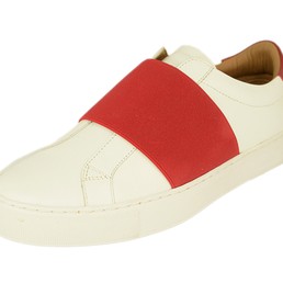 Женские летние кожаные белые кроссовки Givenchy с красным