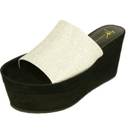 Сабо на танкетке Giuseppe Zanotti белые с черным