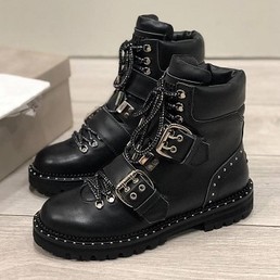 Женские кожаные ботинки Jimmy Choo черные