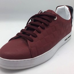 Мужские кожаные кроссовки Louis Vuitton бордовые