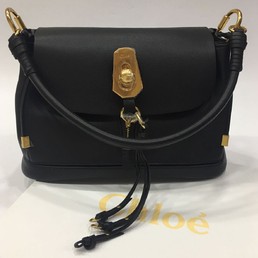 Женская кожаная сумка Chloe черная