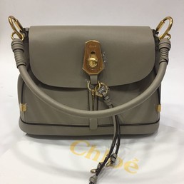 Женская кожаная сумка Chloe темно-серая