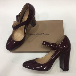 Кожаные женские лакированные туфли Gianvito Rossi вишня