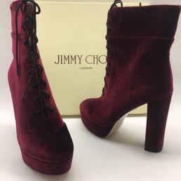 Женские бордовые ботильоны Jimmy Choo на платформе