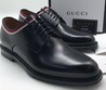 Мужские осенние кожаные туфли Gucci черные