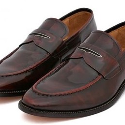 Мужские осенние кожаные лоферы Louis Vuitton бордовые