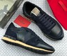 Мужские кожаные кроссовки Valentino Garavani Rockrunner черные