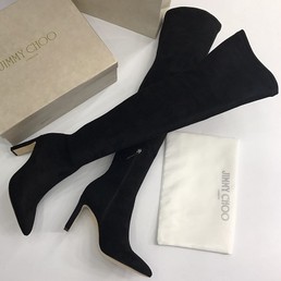 Женские замшевые ботфорты Jimmy Choo черные