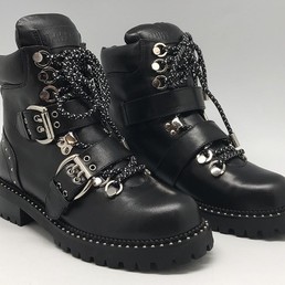 Женские осенние кожаные ботинки Jimmy Choo черные