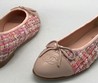 Женские балетки Chanel твидовые розовые