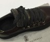Женские осенние кожаные ботинки Brunello Cucinelli коричневые