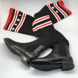 Осенние кожаные сапоги (ботфорты) Givenchy черные