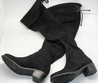 Ботфорты велюр Stuart Weitzman черные на среднем каблуке