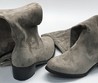 Ботфорты велюр Stuart Weitzman серые на среднем каблуке