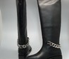 Женские кожаные осенние сапоги Givenchy черные с цепью