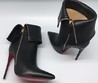 Женские кожаные осенние ботильоны Christian Louboutin черные