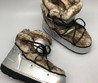 Женские зимние луноходы Jimmy Choo серебристые на меху