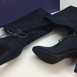 Ботфорты замшевые Stuart Weitzman синие