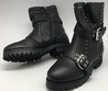 Женские кожаные осенние ботинки Jimmy Choo черные с ремнями