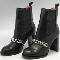 Женские кожаные осенние ботильоны Givenchy черные с цепью