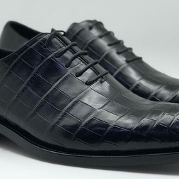 Мужские туфли из кожи крокодила Zilli черные