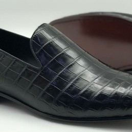 Мужские туфли из кожи крокодила Zilli черные