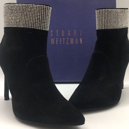 Женские замшевые осенние ботильоны Stuart Weitzman черные